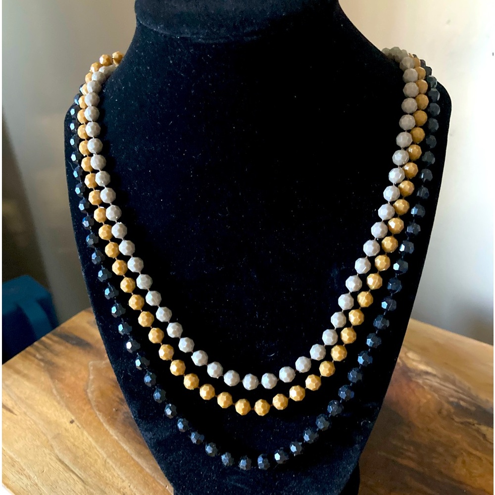 Vintage 3 Strand Bead Necklace